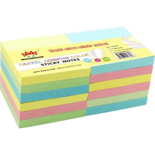 12 Pads 4A 303x12 Sticky Notes 3x3 Inches Pastel Assorted Notes Kawaii Stationery Sticky Notes Cute Memo Pad School Supplies