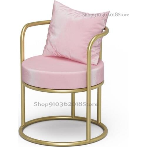 North Europe And America A Backrest Chair Pink Makeup Chair Simple Dressing Stool Net Red Ins Dining Chair Balcony Small Table A