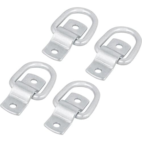 Universal 4Pcs Steel D Ring Picture Hangers Tie Down Anchor Surface Mount Heavy Duty Breaking Strength Pull Ring for Trailer