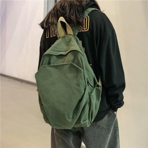 Ladies Backpack New Washed Canvas Literature and Art Korean College Style Student School Bag Leisure Personality Trend Backpack