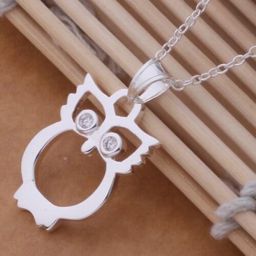 AN719 Hot Silver Plated Necklaces For Women Silver 925 Jewelry Fashion Jewelry Pendant Owl /brhakioa Bieajzla