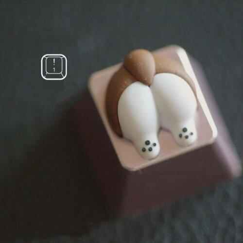 Cute Corgi Butt Keycaps 1PCS Silicone And Aluminum Alloy Personalized Keycap Mechanical Keyboard Key Cap Exclusive R4 Single ESC