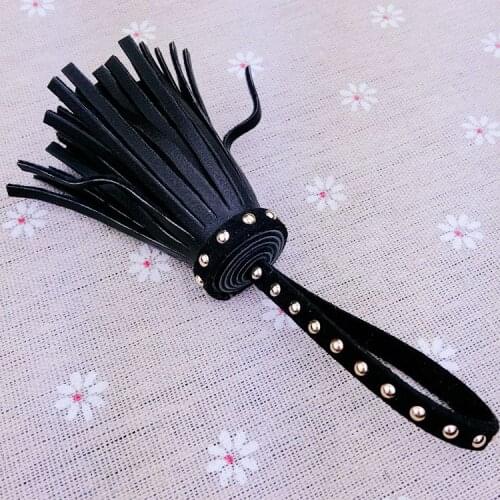 10pc/lot handmade leather tassel Key ring Chain Holder Lanyard keychain Bag/Purse Car porte clef hanging strap accessory pendant