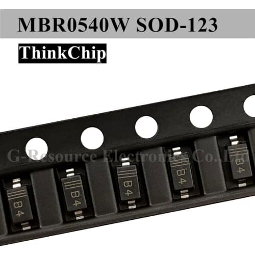 100pcs) MBR0540W SOD-123 1206 SMD Schottky Diode MBR0540 SOD123 (Marking B4)