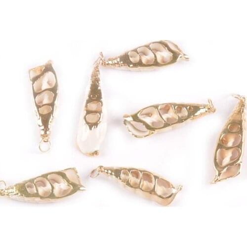 5pcs Gold Plated Natural Spiral Shell For Jewelry Bracelet Handmade Charms Pendant DIY Bracelet Accessories Seashells tr0320