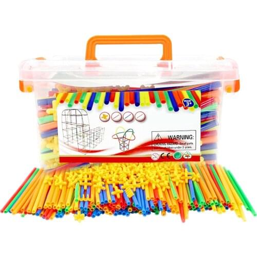 500 Pcs DIY Build Your Own Den Sets Kit Kids Tent Fort Building Straws Gift