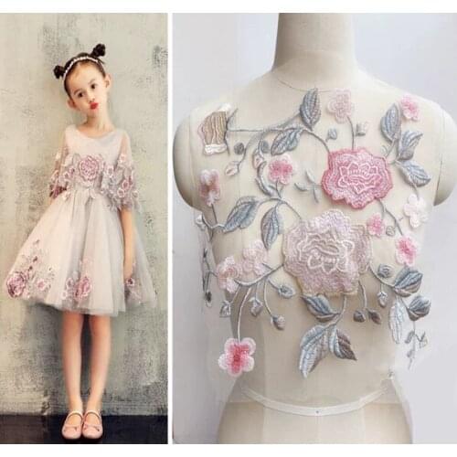 2PCS Childrens Clothing Accessories Flower Shape Lace Color Applique Handmade DIY Accessories