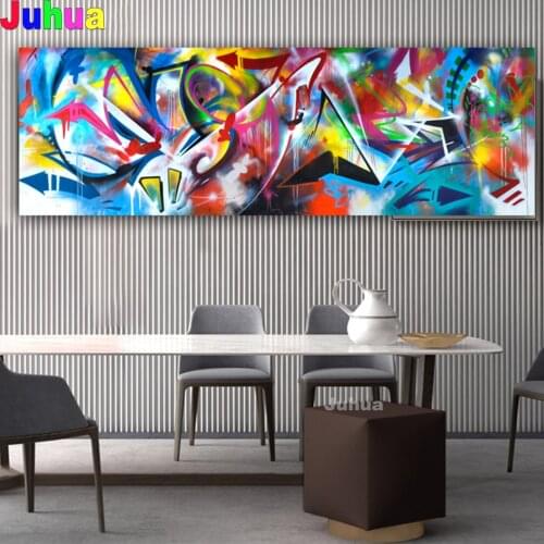 Larger size colorful abstract wall art Diamond Embroidery Wall Pictures for Living Room Painting Mosaic Full square Round Drill