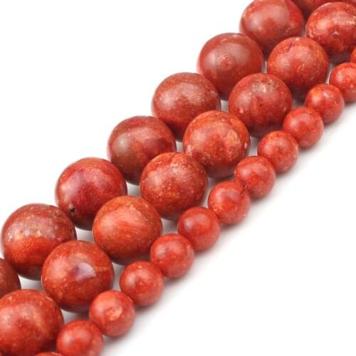 Natural Red Coral Beads 4/6/8/10/12/14/16/18mm pick size 15inche/strand Fashion Jewelry Beads For Jewelry Making (F00577)