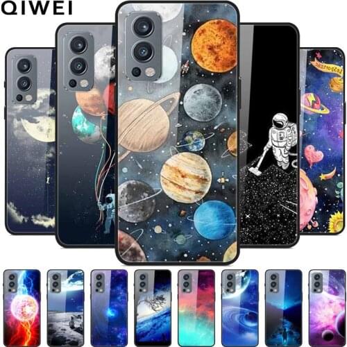 For Oneplus Nord 2 5G Case Tempered Glass Hard Phone Back Cover For One plus Nord 2 5G 6.43'' Cover Shells Coque Nord2 Bumper