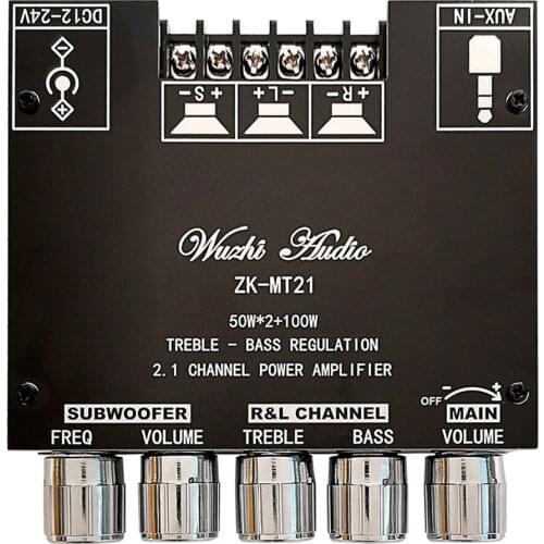 Digital Power Amplifier Board Channel Bluetooth 2.1 Channel Subwoofer AUX Audio Stereo Bass Amp for Home Theater Speaker