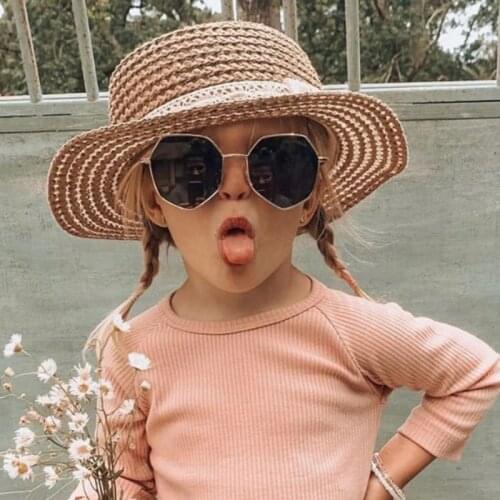 Kids Metal Irregular Polygon Child Sunglasses Vintage Octagon Baby Sun Glasses For Boys Girl Gafas Oculos De Sol Infant 2021