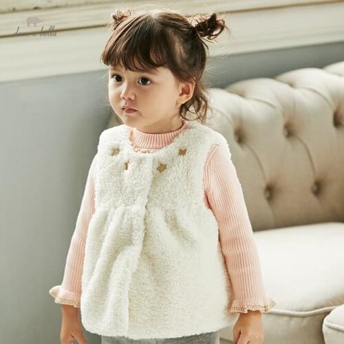 DB18903 dave bella winter baby girls cute stars coat children fashion children girl sleeveless vest