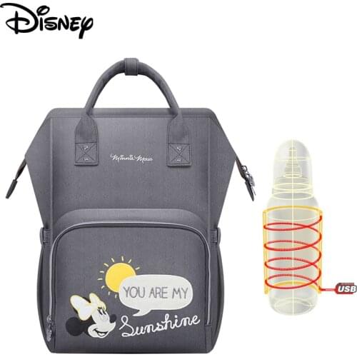 Disney Upgraded version Thermal Insulation Bag High-capacity Baby Feeding Bottle Bags Diaper Bags Oxford USB Insulation Bags