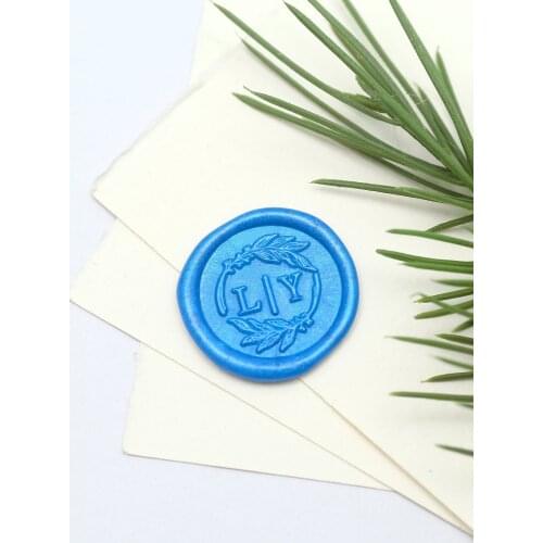Personalized Initials with Leaves wax seal stamp/Custom monogram wedding seals/wedding invitation seal/custom wedding stamp