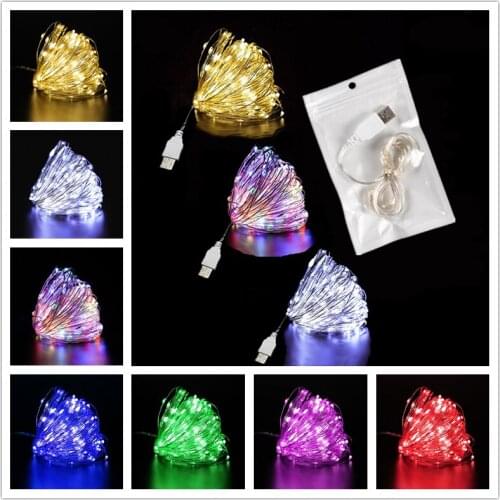 1/2/3/5/10m USB Powered Festoon Garland LED Fairy Lights String Christmas Lights Decoration New Year 2022 Decor Adornos Navidad