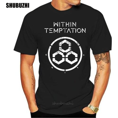 Within Temptation Unity Logo con licencia Camiseta hombre cotton tshirt men summer fashion t-shirt euro size
