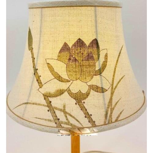 Chinese Lampshade Lotus Landscape Painting Lampshade Shell Cover For Table Lamp Floor Lamp Fabric Cover Creative DIY Accessories