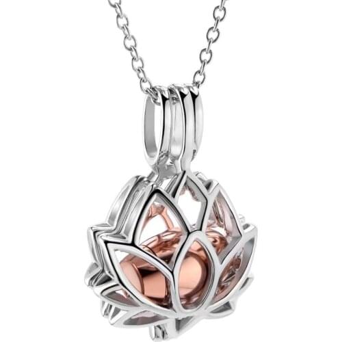 2021 Lotus Design Ash Urn Pendant Necklace Stainless Steel Member Ash Memorial Jewelry Necklace With Link Chain Cremation Urn