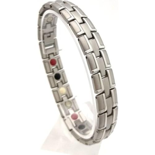 Healing Magnetic Bracelet Men/Woman 316L Stainless Steel 4 Health Care Elements(Magnetic,FIR,Germanium) Bracelet Hand Chain 2021