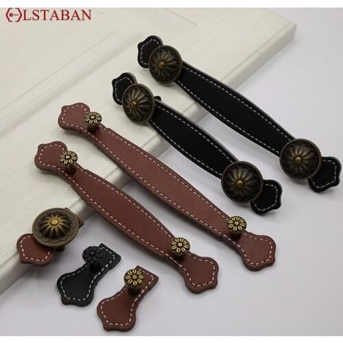 LSTABAN Modern Minimalist Nordic Creativity Pull Hand Leather Drawer Wardrobe Wine Cabinet Door Handle Furniture Accessories