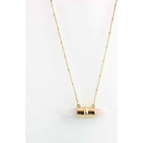 MELIHE Pink Pendant Necklace For Women Gold Color Long Chain Necklaces & Pendants Female Jewelry SNE160165