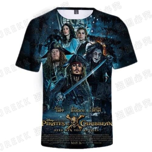 Movie Pirates of the Caribbean Kids T-shirt 3D Print Summer Streetwear Boy Girl Tops Cool Man Short Sleeve Shirt