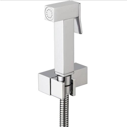 Hand held Toilet Bidet Sprayer set Kit Solid Brass Hand Bidet faucet for Bathroom hand sprayer shower head Square