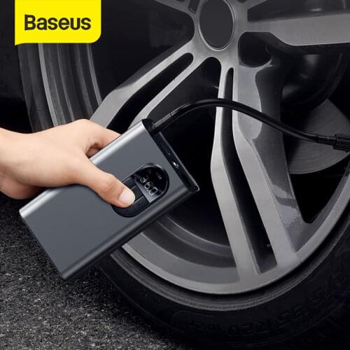 Baseus Portable Inflator Pump Car Air Compressor Smart Digital Tire Pressure Detection Auto Tire Pump for Car Bike Motorcycle