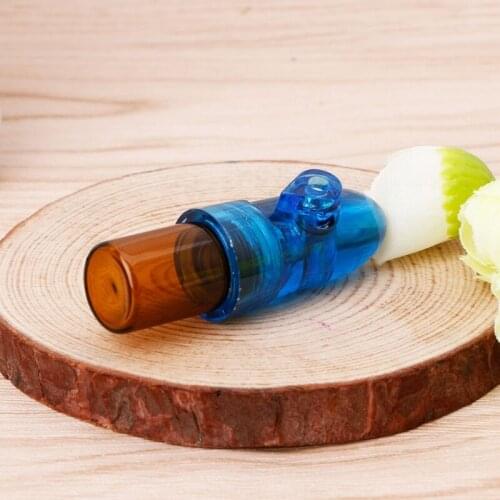 Small Acrylic Plastic Snuff Dispenser Bullet Rocket Snorter Glass Vial 53mm