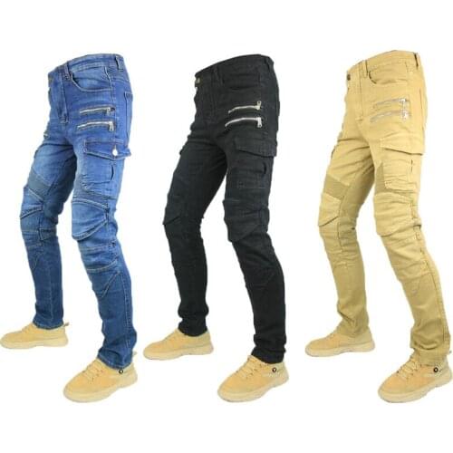 2019 Motopants leisure motorcycle jeans riding trousers off-road motocross riding pants zipper design with protection