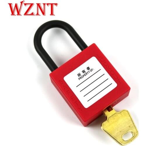NT-26P 4mm 26mm red thermoplastic plastic nylon shackle safety lockout padlock with copper cylinder key