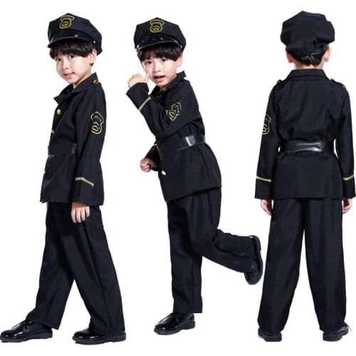 Police Cosplay set Halloween Cosplay Costumes For Kids Boys Girls Policeman Uniform Party Performance Holiday Fun Game Role Play