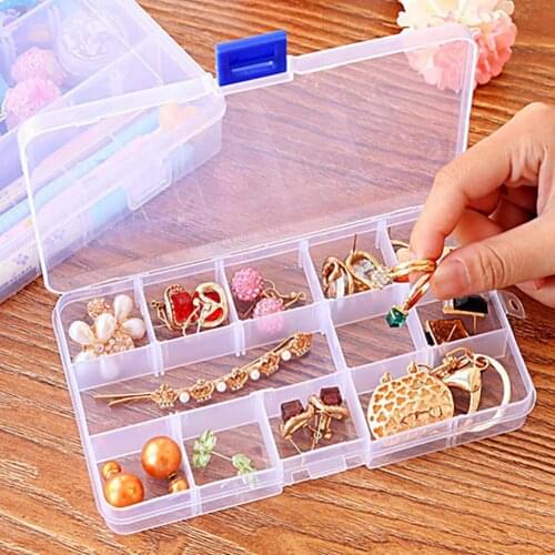 15/10/24 Slots Clear Jewelry Storage Box Detachable Case Craft Beads Organizer Jewelry Storage Box Organizer Storage Box Organiz