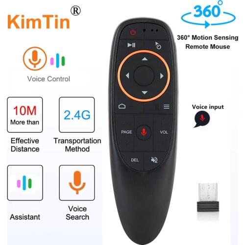 G10S Gyro Sensing Fly Air Mouse With Voice Control 2.4G Wireless Microphone IR Learning Remote Controller For UGOOS AM6B TV Box