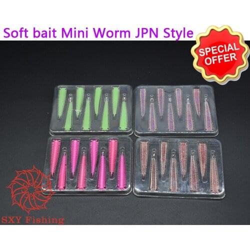 SXY Fishing new Mini worm Using TPR material Good toughness UV Ultraviolet Luminescence Technology shoft baits Soft worm