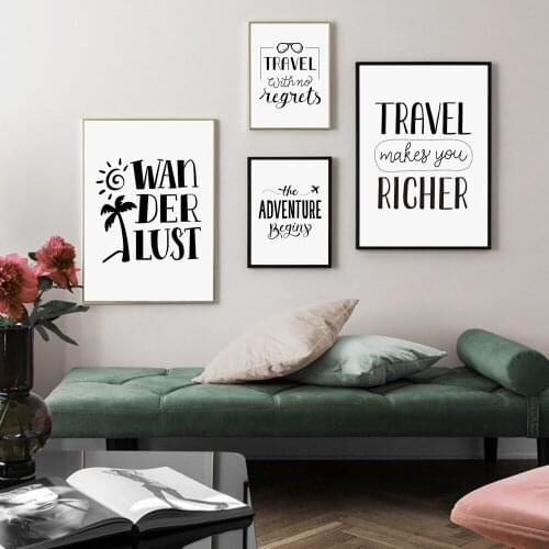 Aircraft Hand Drawn Travel Lettering Badges Nordic Posters and Prints Wall Art Canvas Painting Wall Picture Baby Kids Room Decor