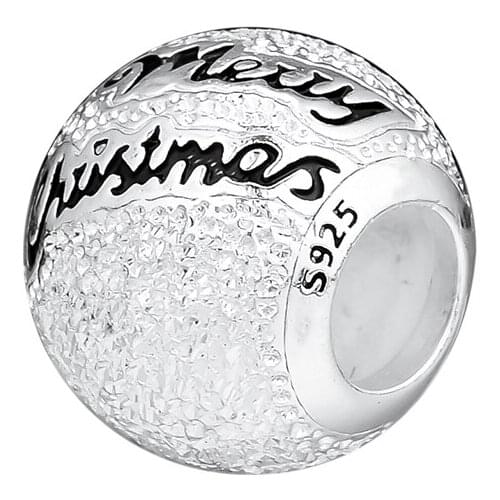 Merry Christmas Charm 925 Sterling Silver Beads for Jewelry Making Fit Charms Bracelets DIY for Women Men Part Gift 02879