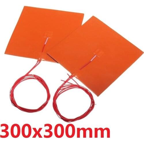 Silicone Heater Pad 300x300mm 350w@12v Silicone Heated Bed for 3D Printer Anycubic i3 Mega S Heated Bed C/W Adhesive+NTC 100k