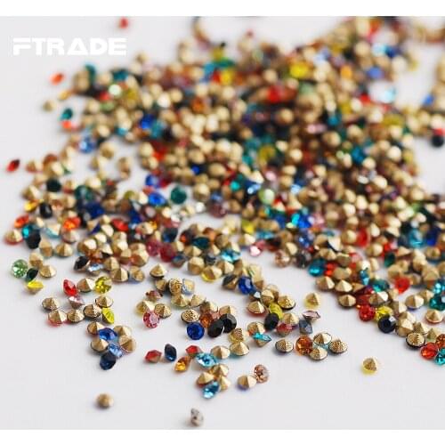 SS3 size Mix Color Point Back Small Size Glass Rhinestones Round Nails Crystal Art Adornment Diy Stone 2880pcs