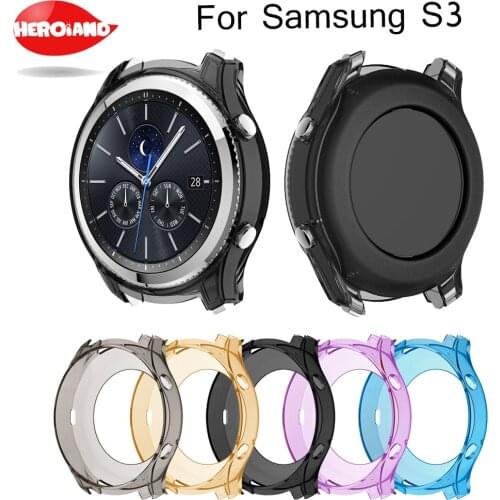 TPU Accessories For Samsung Gear S3 Classic Watch Colorful Silicone Shell protection Case Shock Proof Resistant Protective Cover