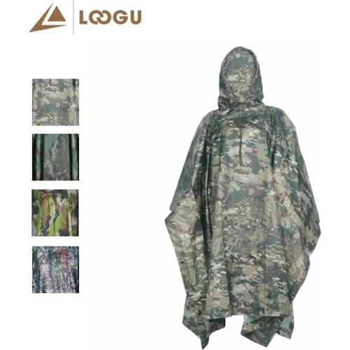 Military Camo Poncho Lightweight Multi Cloak Outdoor Raincoat Waterproof Rain Cover Cycling Climbing Camping Hiking Men Poncho