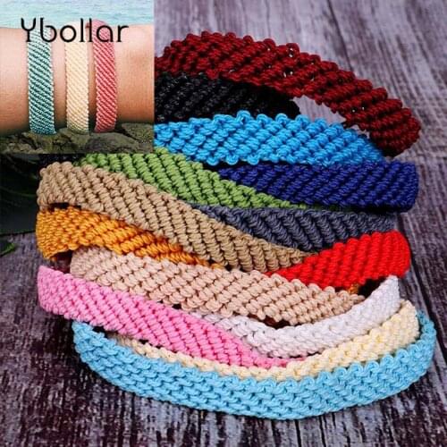1pc Handmade Wax String Woven Friendship Bracelets Flat Braided Adjustable For Women Girls Summer Surf Bracelet Bohemia Jewelry