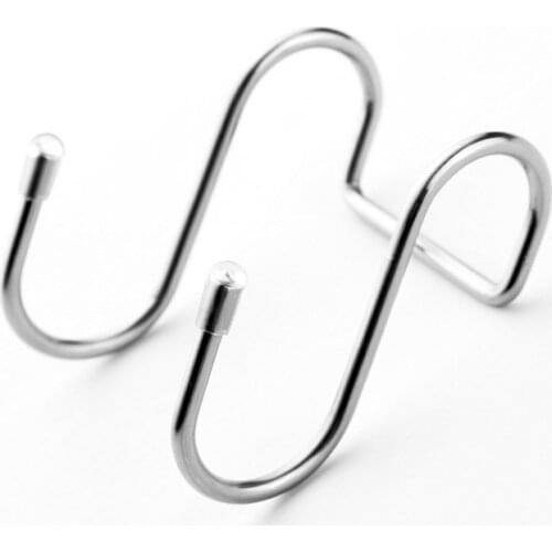 1 PCS Stainless steel double S-shaped storage hook, storage box accessory for bathroom kitchen wall and door