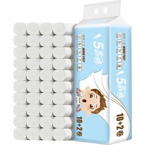 12/24 Rolls Toilet Paper 5 Layers Reinforced Wood Pulp For Home Bathroom Washroom Tissue