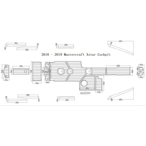 2018 - 2019 Mastercraft XStar Cockpit Boat EVA Teak Decking 1/4" 6mm