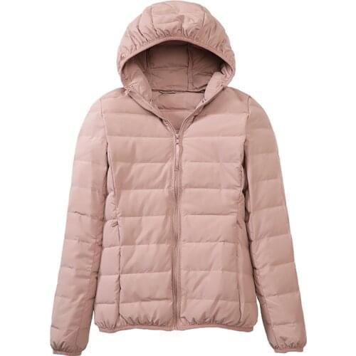 2021 New Ultra Light Seamless Down Jackets Women Autumn Winter Hooded Windproof Duck Down Coat Female Warm Parkas Chaqueta Mujer