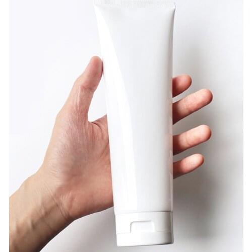 300ML X 20 Empty White Refillable Plastic Lotion Soft Tubes Squeeze Cosmetic Packaging, Cream Tube Flip Lids Bottle Container