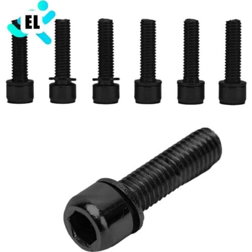 6pcs Stainless Steel Screws Bolts With Washer M5*18mm For Bike Bicycle Stems & Handlebar Black Purple