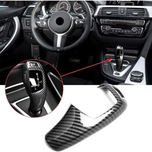 Car Gear Shift Knob Head Cover Trim Carbon Fiber Decoration For BMW F20 F30 F31 F34 X5 F15 X6 F16 X3 F25 X4 F26 F1 Accessories
